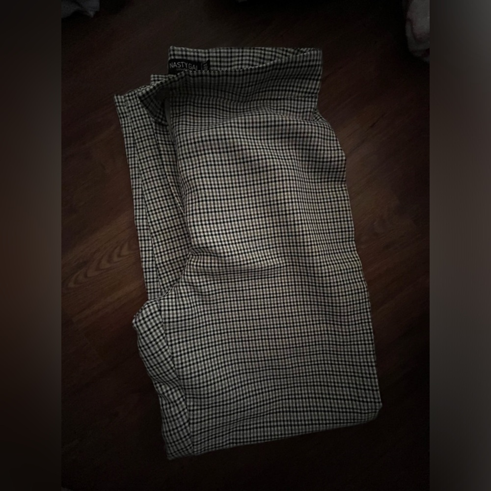 Small Nasty gal gingham dress pants